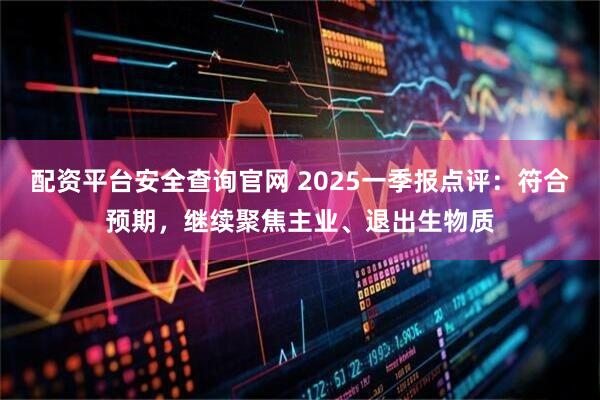 配资平台安全查询官网 2025一季报点评：符合预期，继续聚焦主业、退出生物质